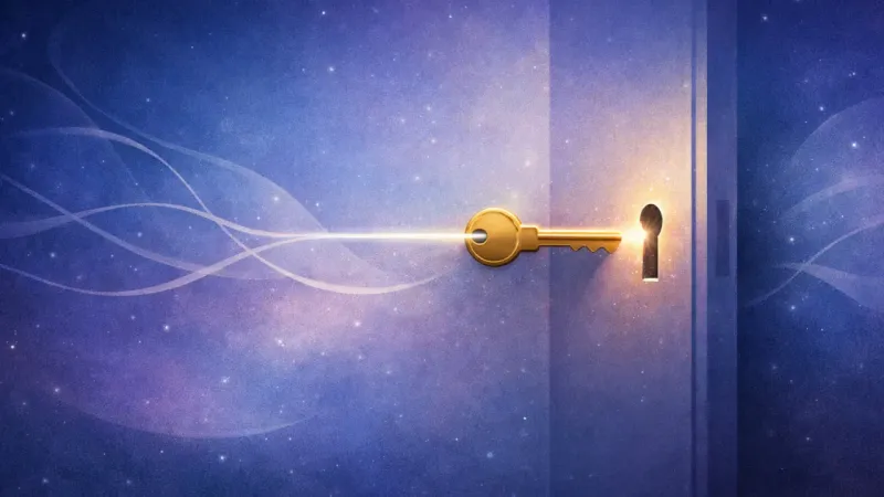 one bright guiding filament pulling the key into clean alignment with the keyhole The Question That Turns