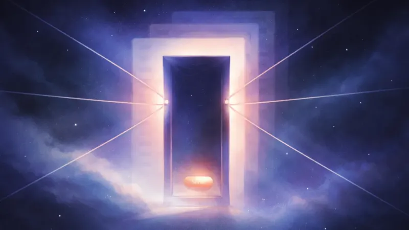 a doorway-shaped email window held perfectly still by equal tensions The Threshold of Endless Edits