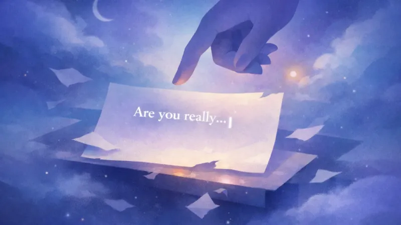 a blinking cursor inside a half-written one-line question Left On Read, Right On Edge