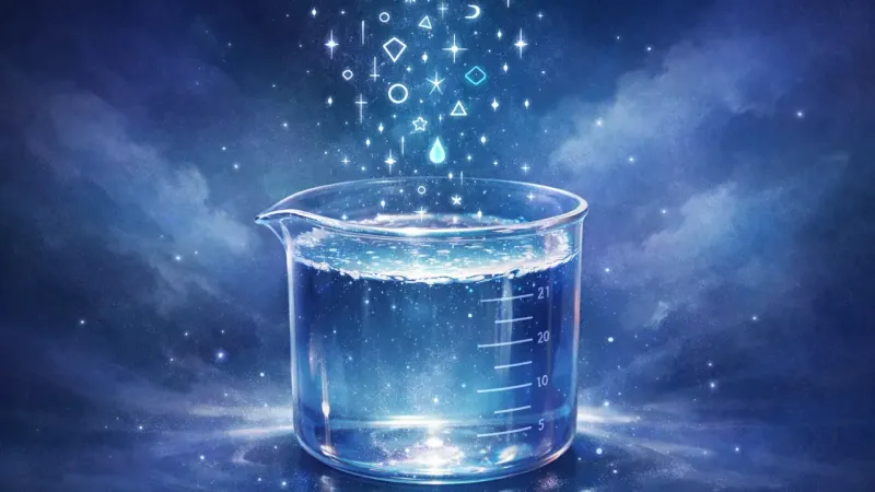 a trembling liquid meniscus at the rim of a marked measuring cup The Midnight Overfill