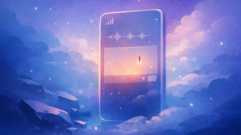 a blinking cursor beneath a fading signal icon The Unsent Check-In