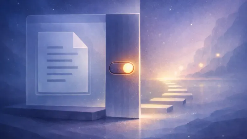 one bright permission toggle separating the document from the share path The Private Workspace