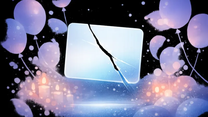 a hairline crack slicing through a glowing blank draft bubble The Message You Keep Not Sending