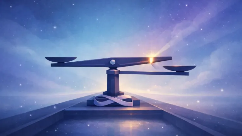 the scale’s pointer resting against one bright notch on the beam The Affordability Notch