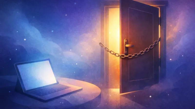 a loose chain draped across a barely ajar doorway The Offer That Feels Like Home