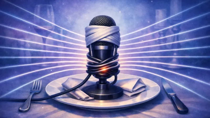 perfectly symmetrical sound-wave bands pinning the microphone in place The Polite-Smile Stalemate