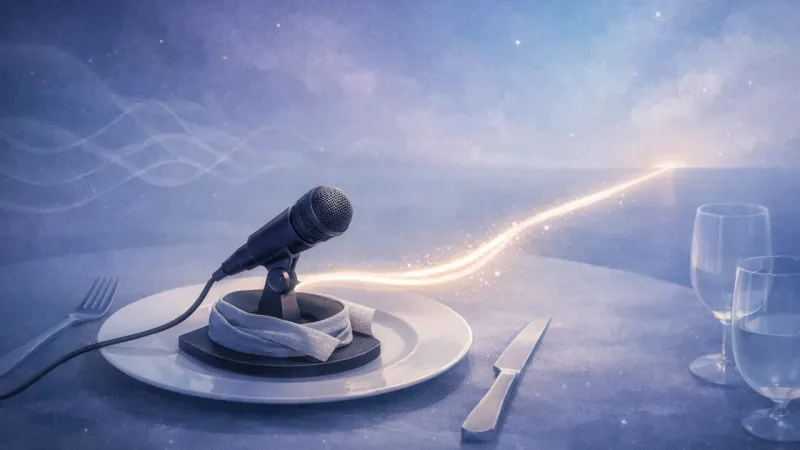 one clean sound-wave ribbon forming a clear exit lane The Calm Disengagement