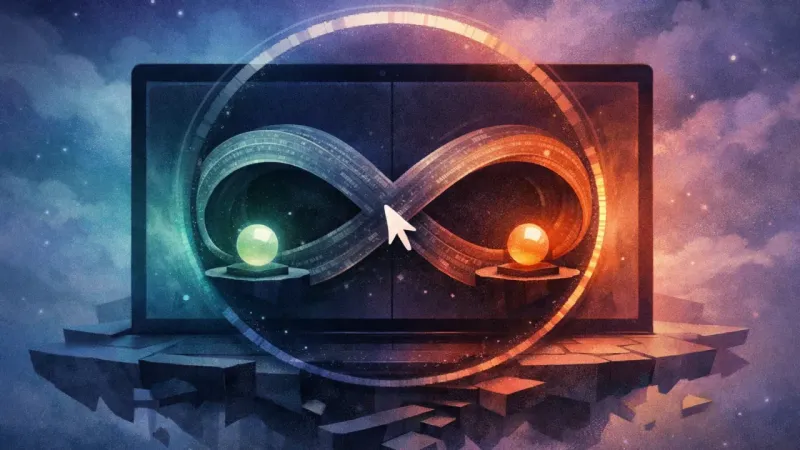 a cursor trapped in an infinity-loop of fine print between two equal-looking choices The Expiring Checkout