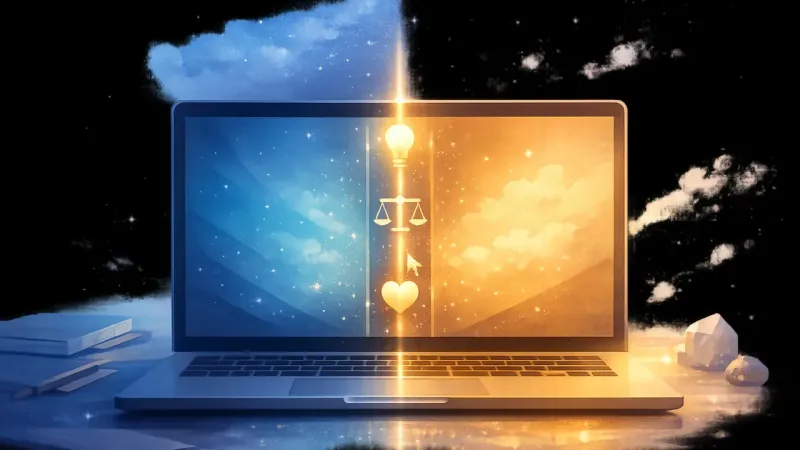 the former looping ribbon straightened into a single clear axis that the cursor can follow The Single Sentence Rule