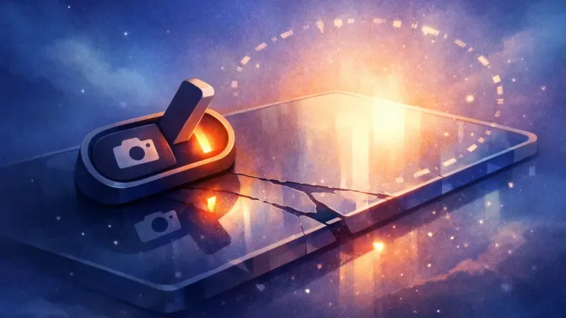 a camera toggle hovering at the edge of being flipped The Camera-On Reflex