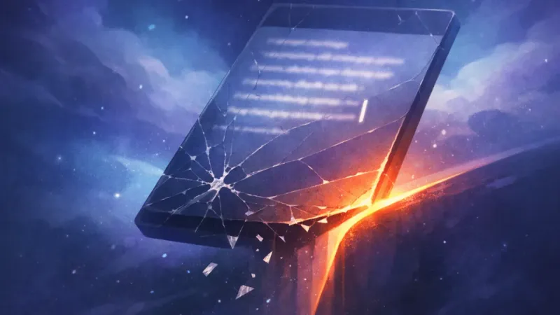 a blinking cursor hovering near a cracked-screen “send” edge The Apology Draft Spiral