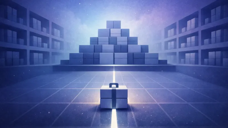 one forward box aligned to a single bright line while the remaining boxes settle into dimmer, scheduled slots The Chosen Load-Bearer