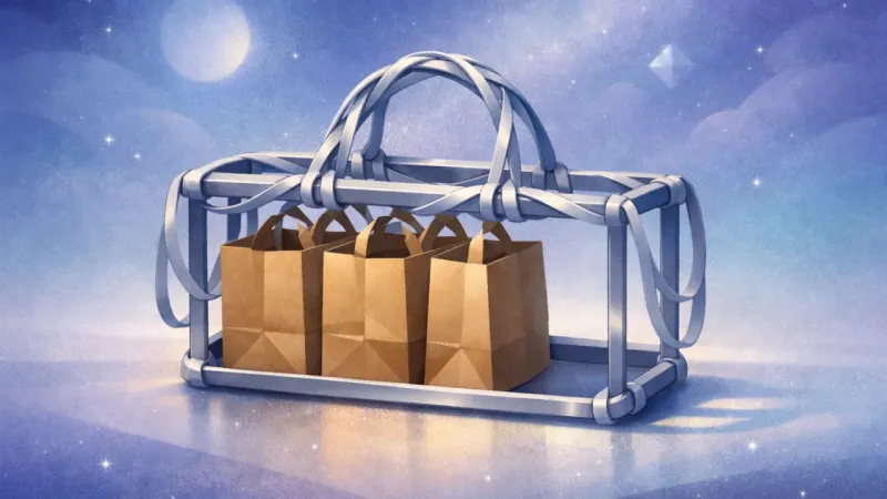 a stable handle-frame with intentional slack and an empty gap The Capacity Frame