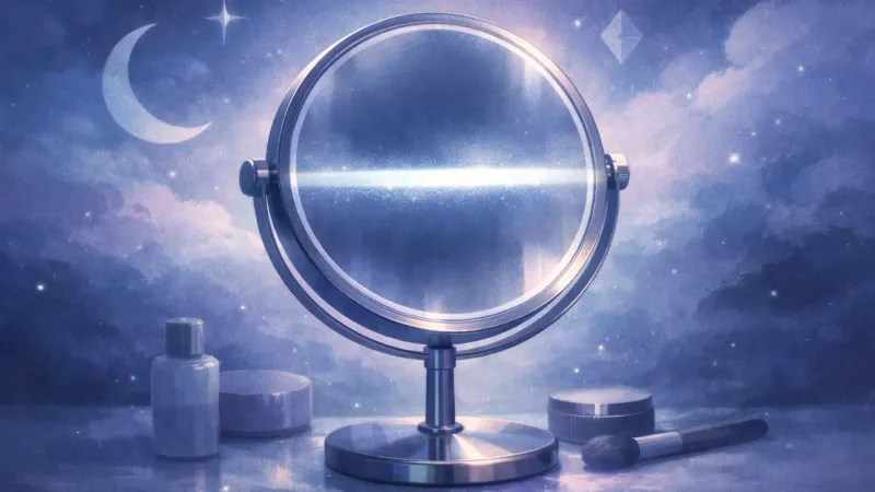 a single clear band on the mirror that gently overrides the old glare The Anchor Mirror