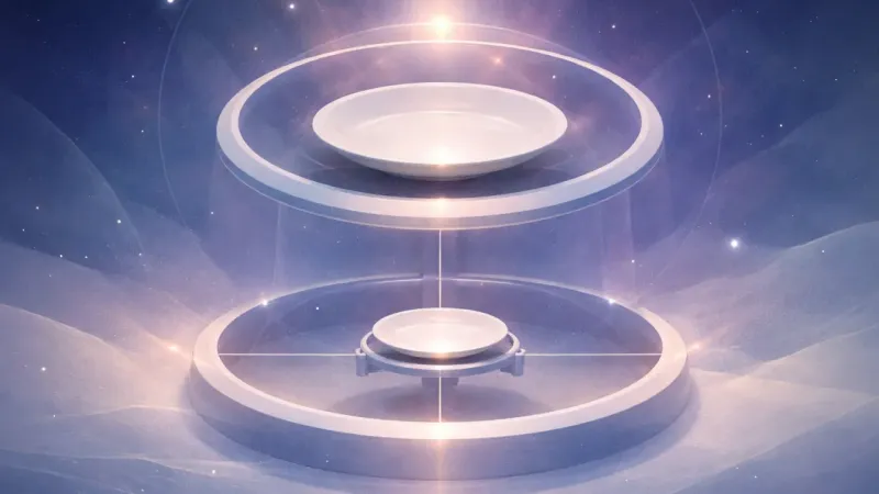 one added plate held by a measured bracket aligned to two visible limit-rings rather than endless equal balancing The Guardrailed Experiment