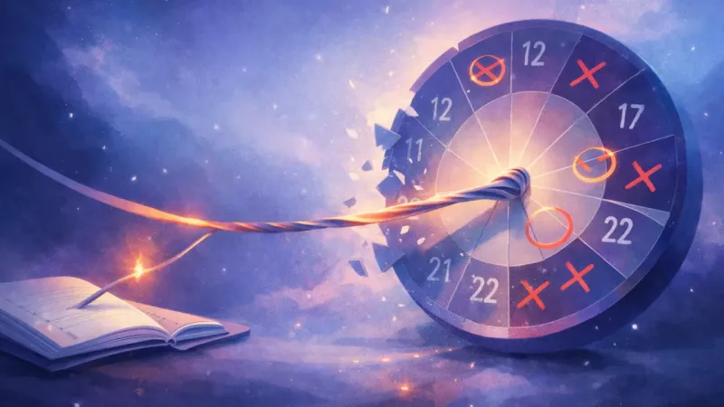 a taut ribbon-like chat bubble tether tugging a calendar wheel When Your Group Chat Grabs the Wheel