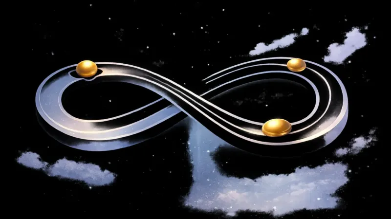 one medallion calmly resting in a small notch while the other two glide in a steady figure-eight The Landing Rhythm