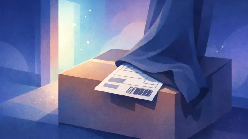 a shipping label half-hidden under a matte sleeve When a Box Feels Like a Test