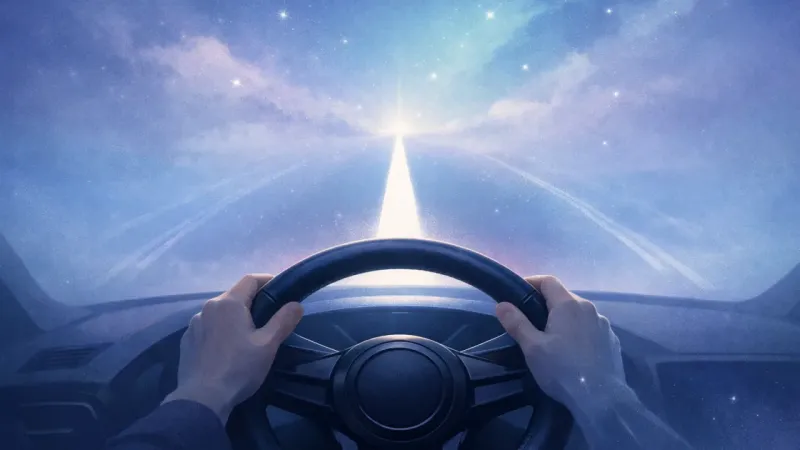 one bright lane line pulling the wheel into alignment while the other pulls fade into harmless traces The Agreed Route