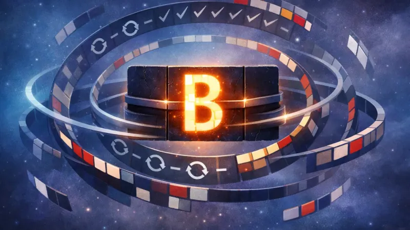 a flashing B held at the center of a perfectly repeating refresh orbit The Verdict Orbit