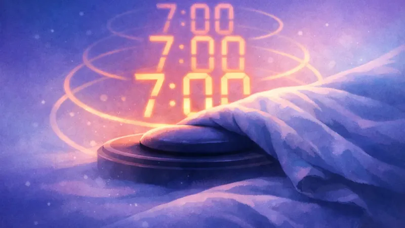 duplicated alarm digits hovering in soft reset-rings The Snooze Trial