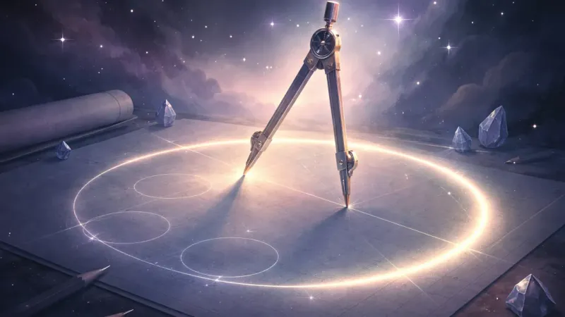 the compass drawing a broader arc from one steady anchor point The Testable Arc