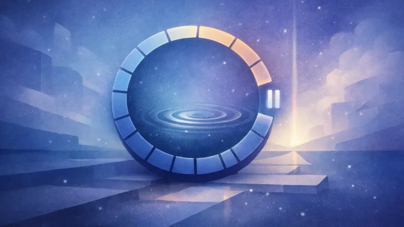 a progress ring maintaining its arc while a small ripple stays contained inside the circle The Good-Enough Arc