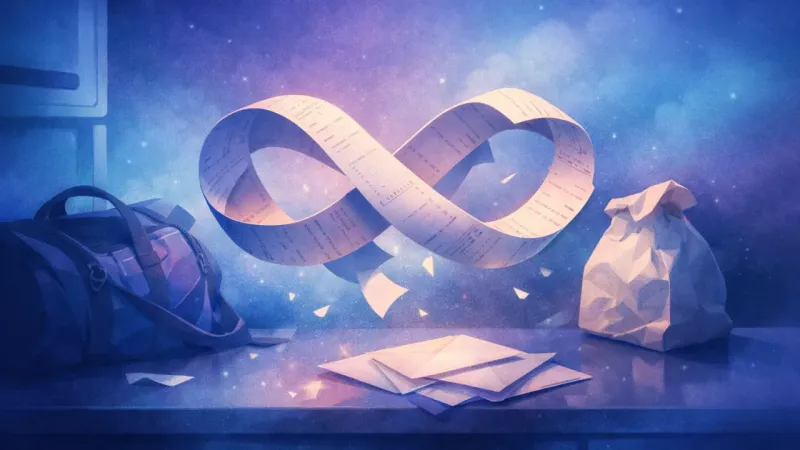 a twisted infinity-loop made of receipts When Home Becomes a Public Inbox