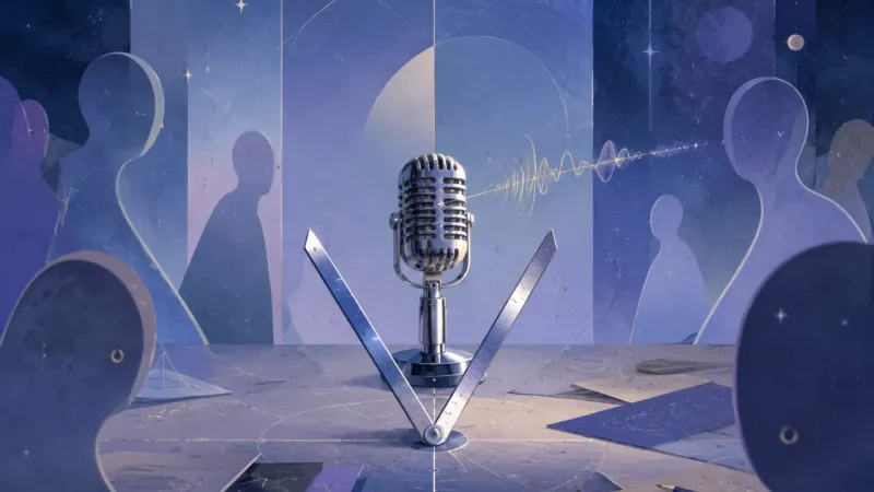 a small sound-wave ripple aligned with a clear V-shaped opening The Practice Signal