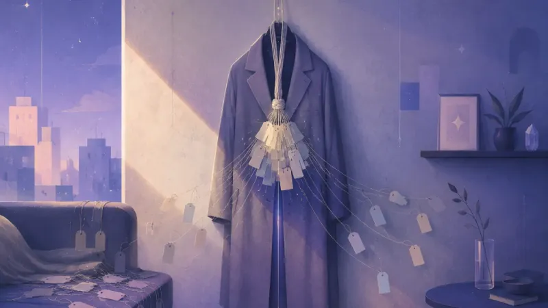 one thickened loop takes the coat’s weight while the other pulls fade into slack The Anchor That Holds