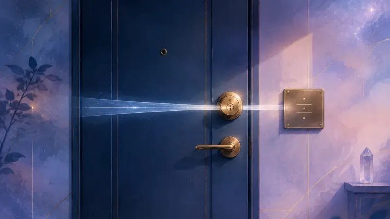 a single clear band anchoring the lock to a simple agreement plaque The Clean Line of Terms