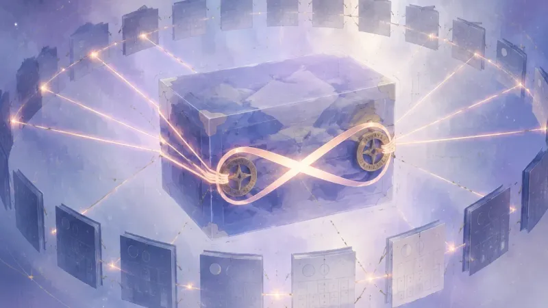 a moving box suspended by an infinity-shaped strap that tightens as it cycles The On-Call Friend Loop
