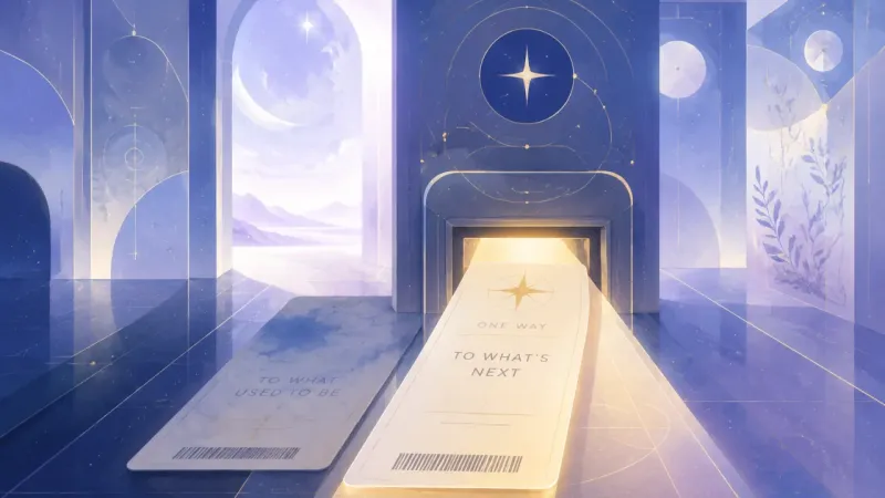 one boarding pass precisely aligned with a single warm scanning beam while the other fades into a secondary, non-compete The Authored Threshold