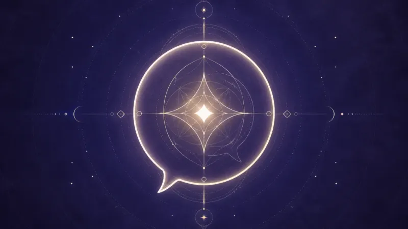 one bright “sent” bubble facing a widening blank reply-space After the Quiet