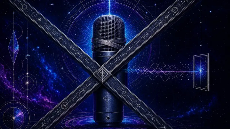 a muted microphone pinned behind perfectly crossed metal braces The Polite Silence Trap
