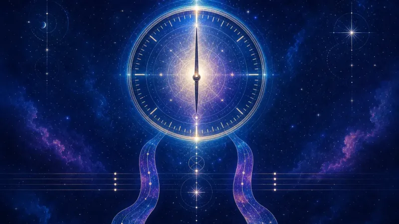 the needle calmly aligned with one luminous center mark while the draft-strips fall slack The Calibrated Boundary