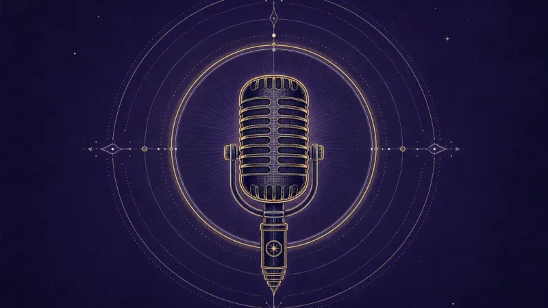 a microphone almost touching its own returning ripple The Joke Before the Room Speaks