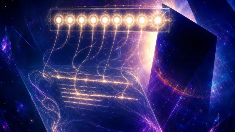 a nearly full display tethered only to already-written fragments The Mask of Momentum