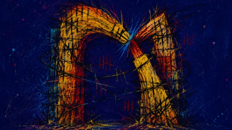 Choked Threshold An abstract archway squeezed almost shut, expressing a role mismatch, withheld recognition, and the