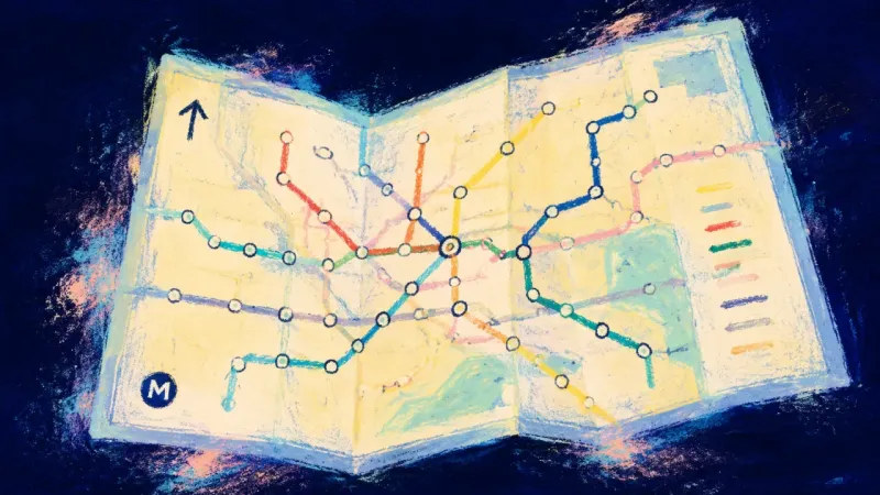 Routes Realigned A subway map reopened into clean routes and balanced crossings, expressing values-based direction և