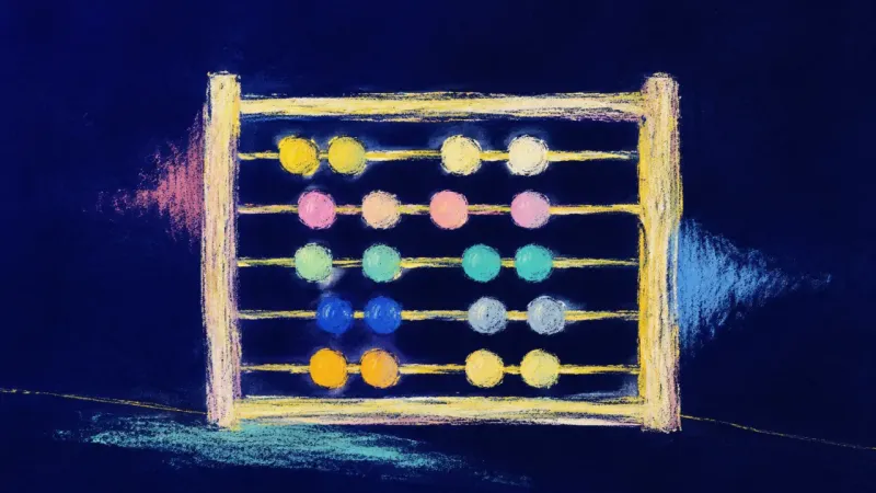 An abstract abacus restored to even spacing and steady order, showing deadline pressure transformed