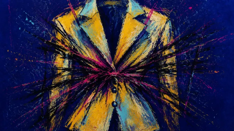 Forced Fit An abstract visual of milestone dissonance, showing a respectable outer shape constricted by self-ju