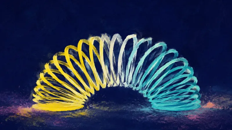 Rhythm Restored A slinky restored to an even flowing curve, symbolizing a routine that survives interruption through