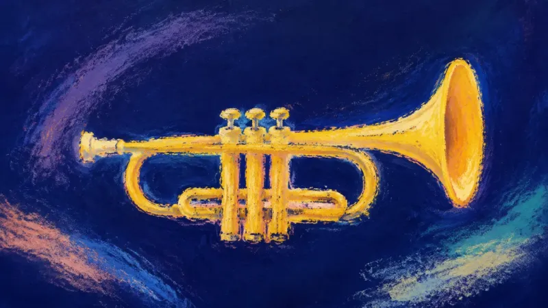 Open Call An abstract trumpet restored to an open, balanced form, representing self-trust, clear expression, и