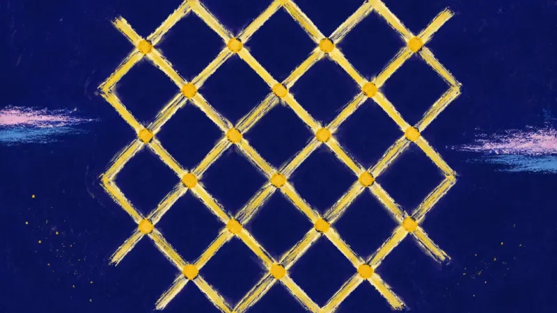 Restored Trellis A trellis reopened into an even lattice, representing grounded commitment, steadier self-trust, and