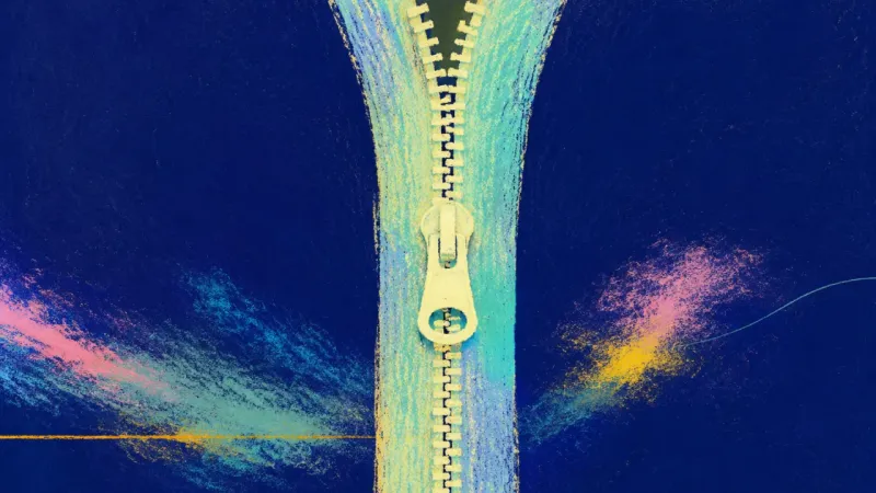 Restored Alignment An abstract zipper restored to clean alignment, representing a steadier relationship pace rooted in