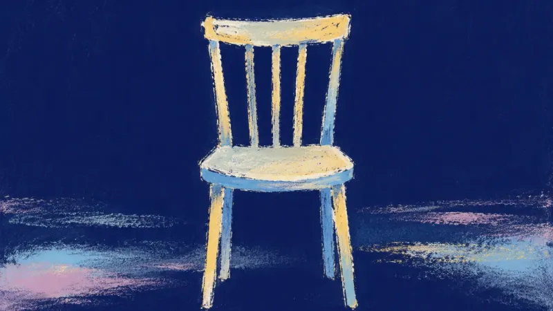A chair restored to clean balance and open form, expressing steadier belonging, reality-testing, and