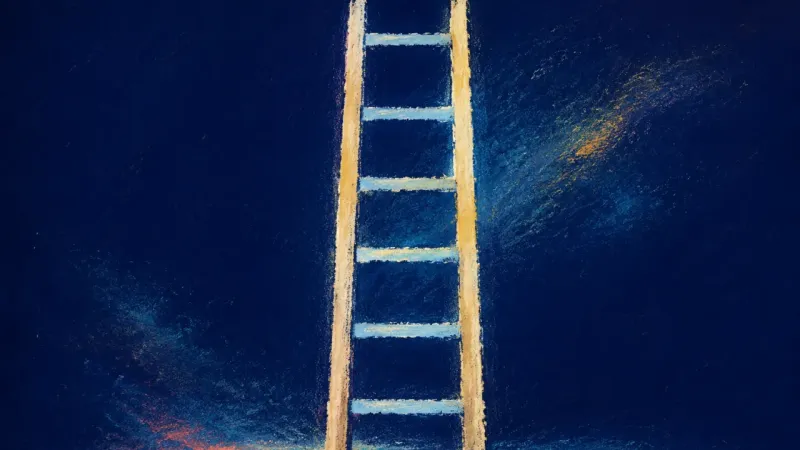Restored Rungs A restored ladder with evenly spaced rungs, representing fragmented evening time becoming usable th