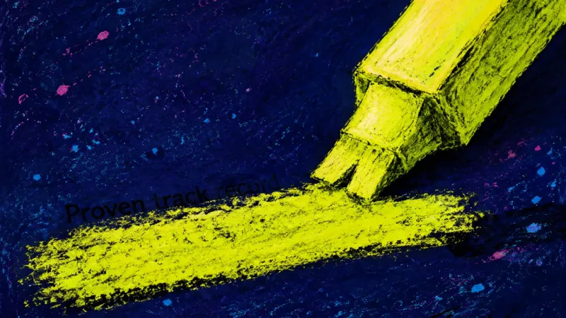 Optics Overwrite A highlighter worn flat over the same resume line, symbolizing career options edited for optics till