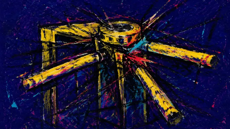 Jammed Passage A distorted turnstile locked in chaotic crossings, representing comparison-driven indecision and the